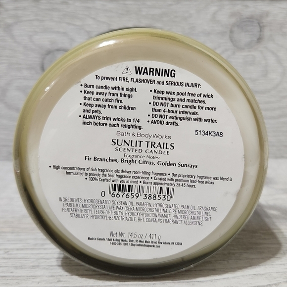 Bath & Body Works Sunlit Trails 3-Wick Candle - Picture 7 of 7